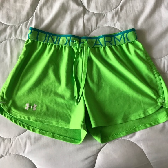 neon green under armour shorts